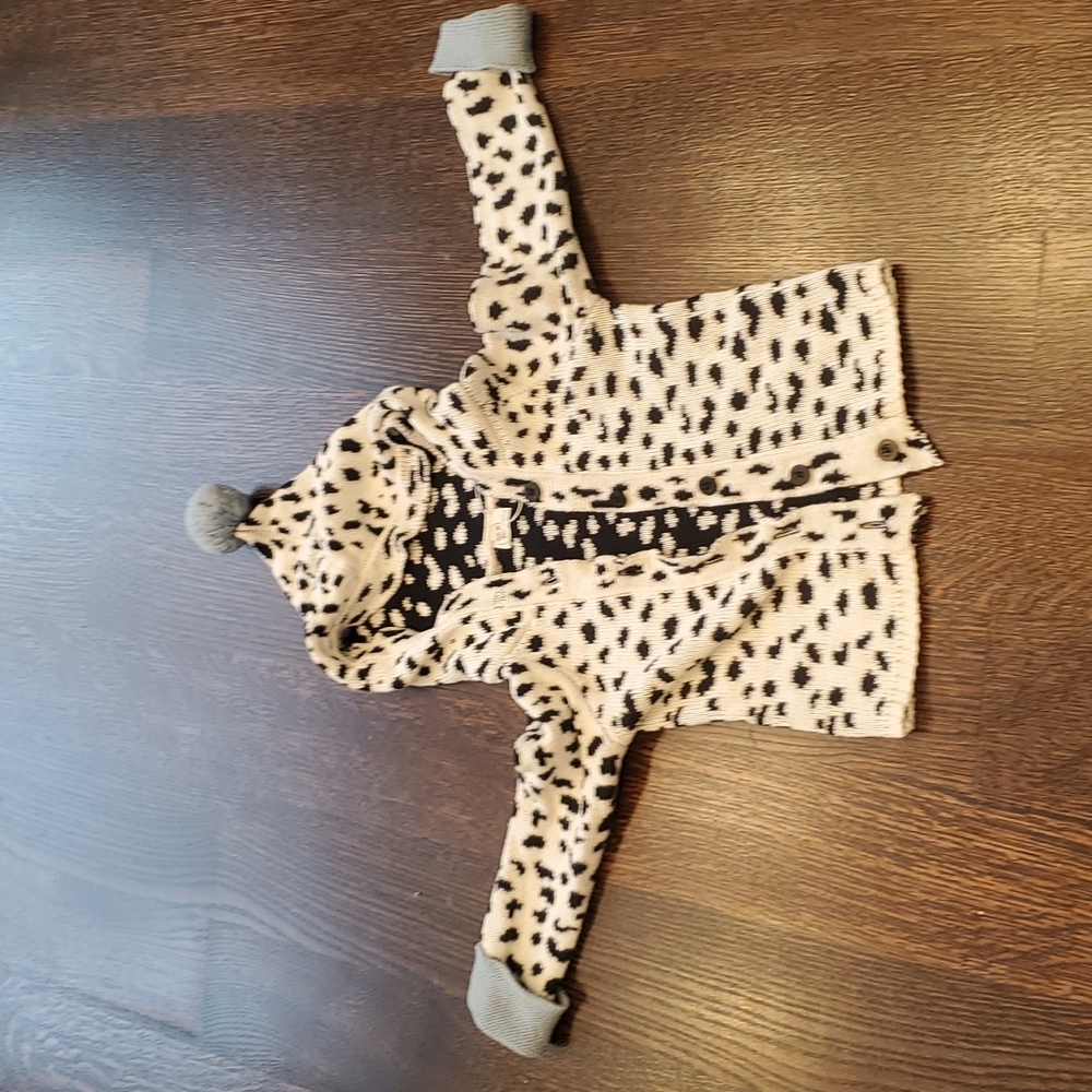 Tu tun button down sweater 12/18M black and white